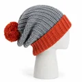 Extra-long chunky-knit pom-pom beanie color option 2