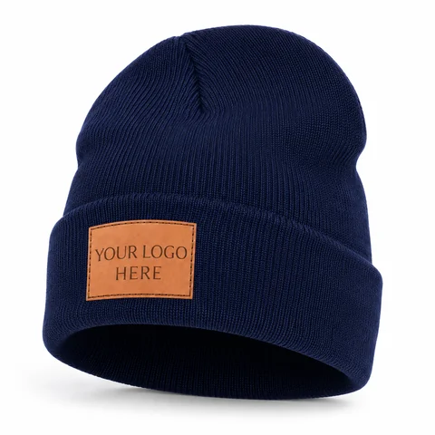 Soft-knit mid-depth cuffed beanie side view