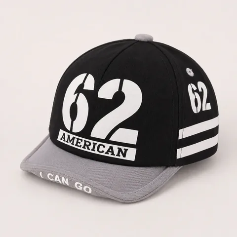 Graphic-Embroidered Children's Cap, Black grey number, variation 62 color reference