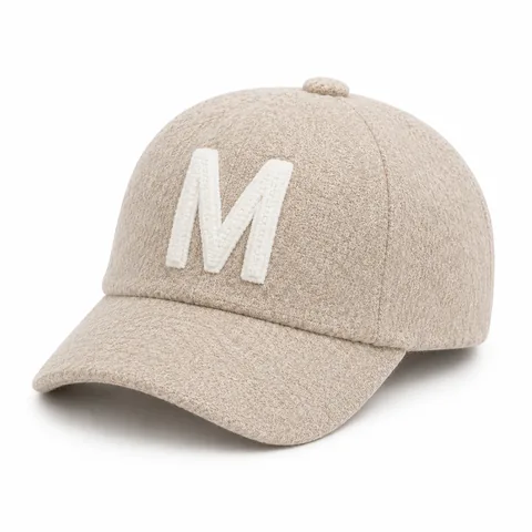 Initial-Letter Children's Cap, Beige letter m color reference