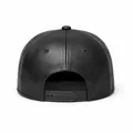 Black Leather-Look Snapback, Back view