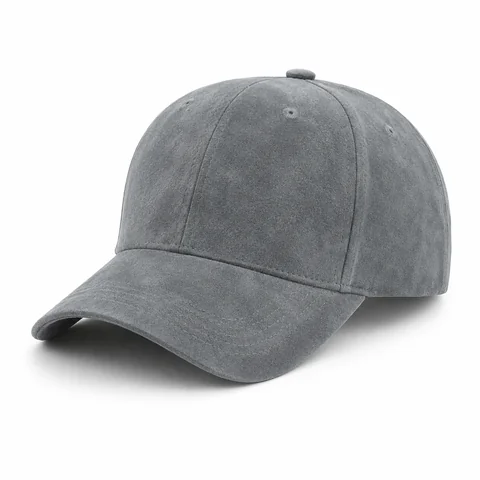 Suede fabric baseball cap front-left three-quarter view