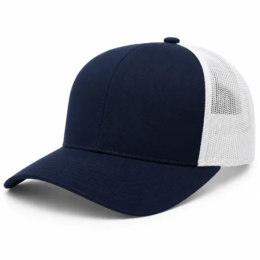 Navy and white classic trucker cap