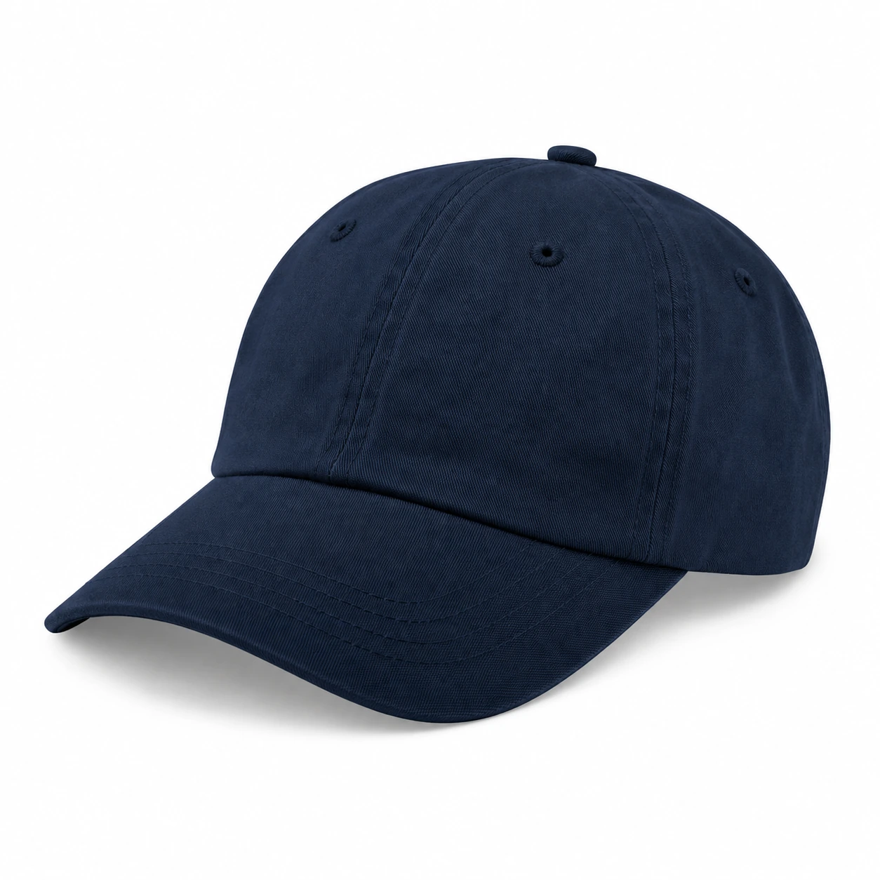 Solid-Color Dad Hat, Plain blue front-left three-quarter view