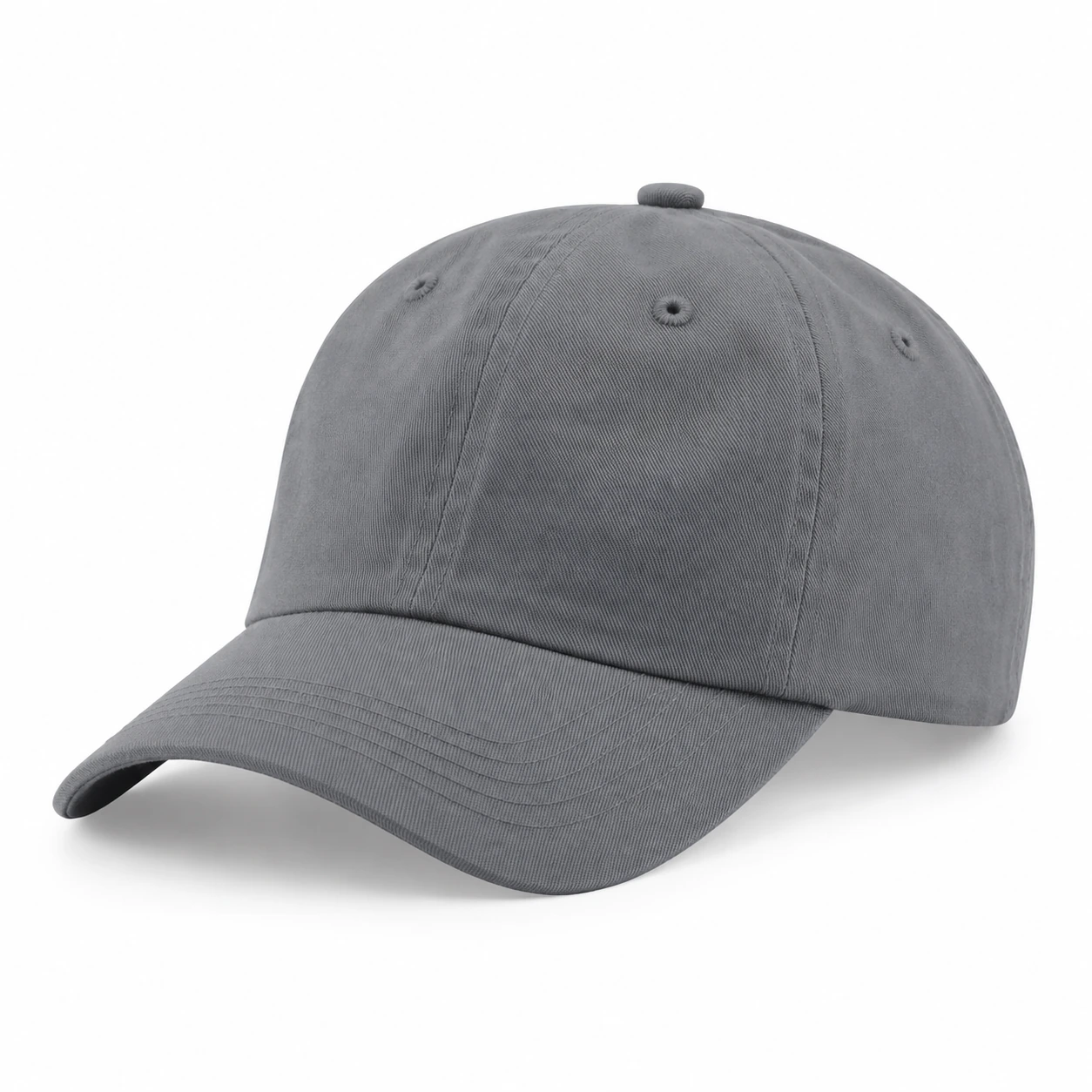 Solid-Color Dad Hat, Plain stone grey front-left three-quarter view