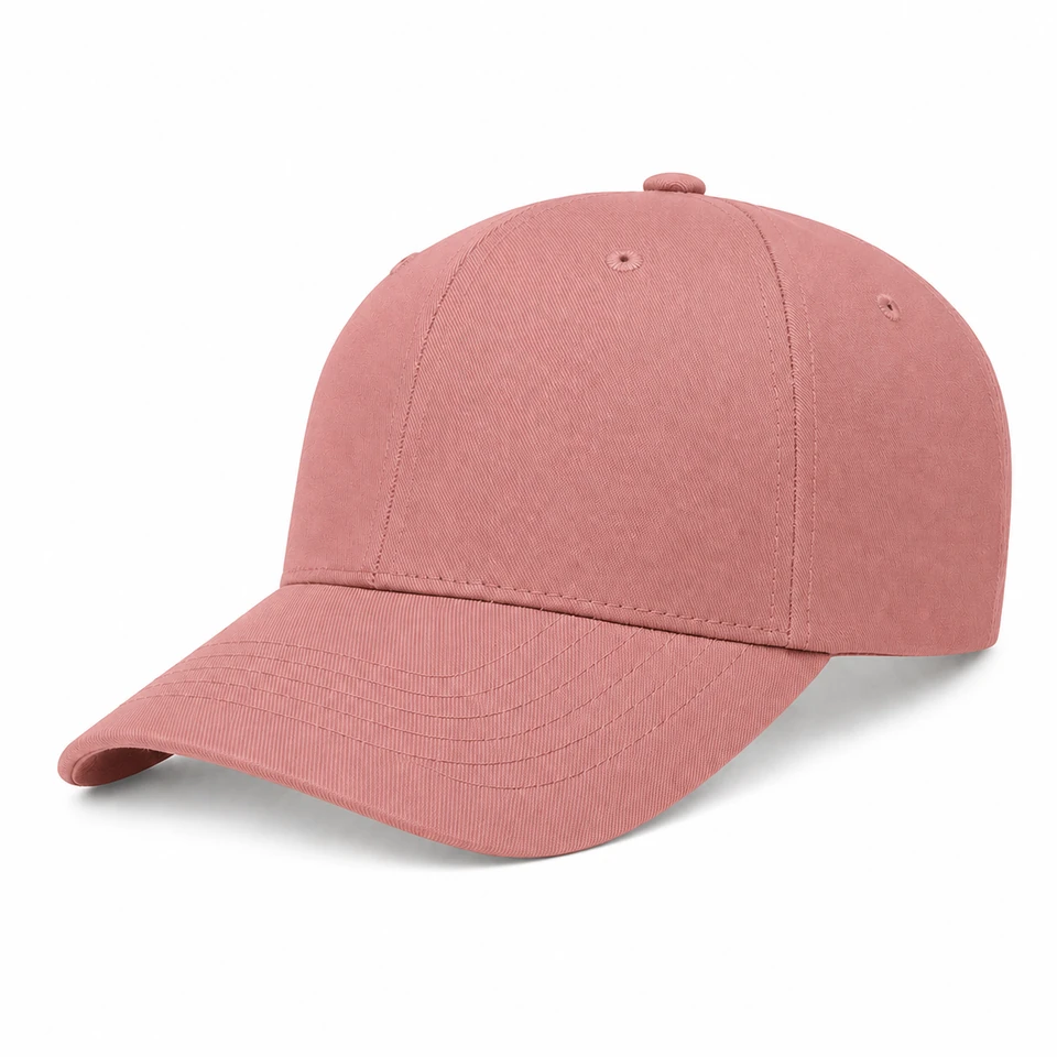 Coral pink stretch-fit cap color reference