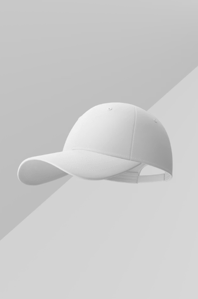 White custom cap prepared for a headwear buyer